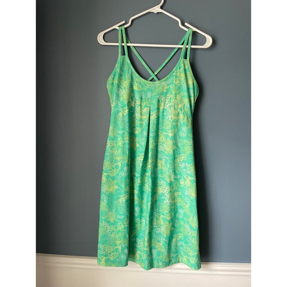 Patagonia green floral sport dress